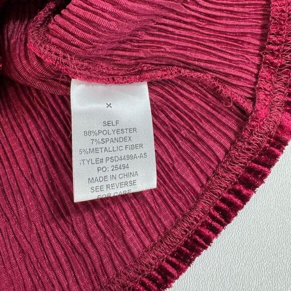 Arula Mini Jumper Dress Women XL Red Burgundy Velvet Textured New Preppy Boho - Picture 7 of 11